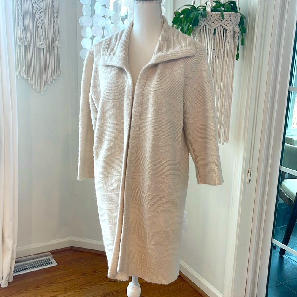 vintage knit cream cardigan milrank made in California RN 20254